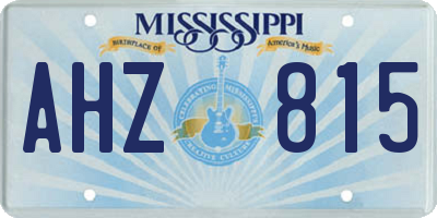 MS license plate AHZ815