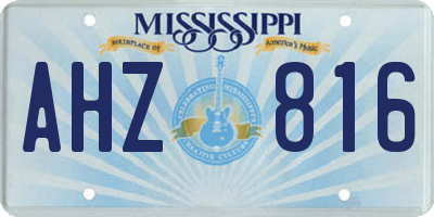 MS license plate AHZ816