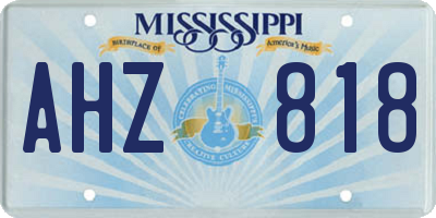 MS license plate AHZ818