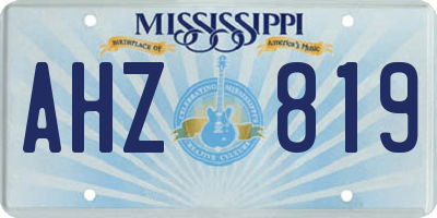 MS license plate AHZ819