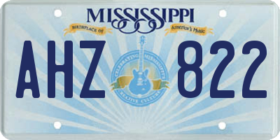 MS license plate AHZ822