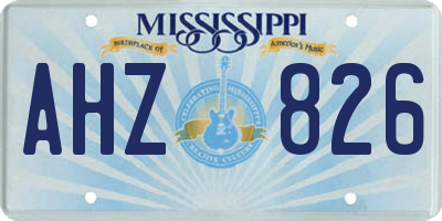 MS license plate AHZ826