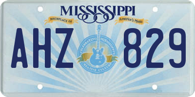 MS license plate AHZ829