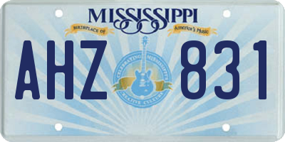 MS license plate AHZ831
