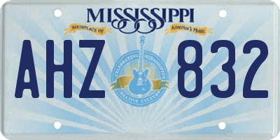 MS license plate AHZ832