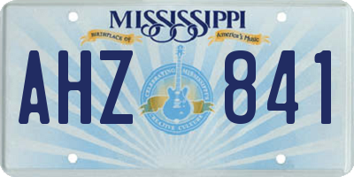 MS license plate AHZ841