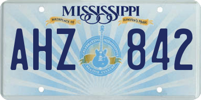MS license plate AHZ842