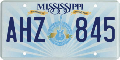MS license plate AHZ845