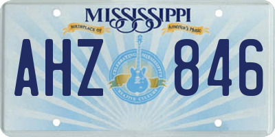 MS license plate AHZ846
