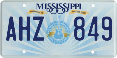 MS license plate AHZ849