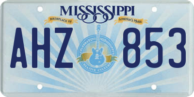 MS license plate AHZ853