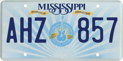 MS license plate AHZ857