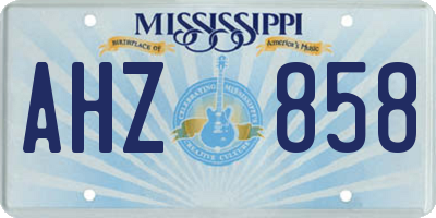 MS license plate AHZ858