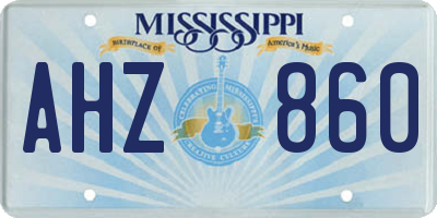 MS license plate AHZ860