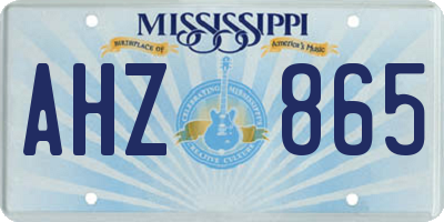 MS license plate AHZ865