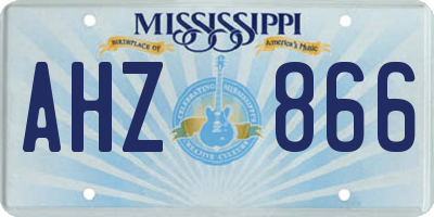 MS license plate AHZ866