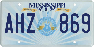 MS license plate AHZ869