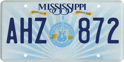 MS license plate AHZ872