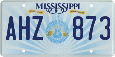 MS license plate AHZ873