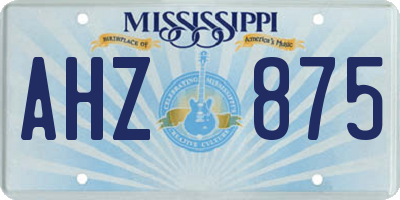 MS license plate AHZ875