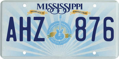 MS license plate AHZ876