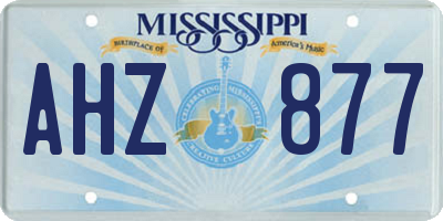 MS license plate AHZ877