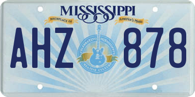 MS license plate AHZ878