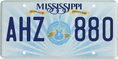 MS license plate AHZ880