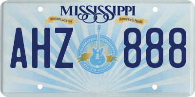 MS license plate AHZ888