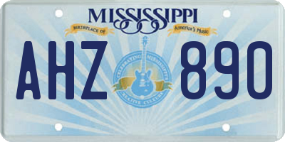 MS license plate AHZ890