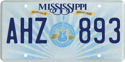 MS license plate AHZ893