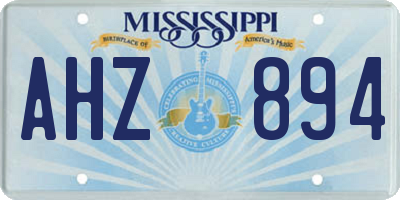 MS license plate AHZ894