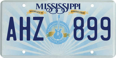 MS license plate AHZ899