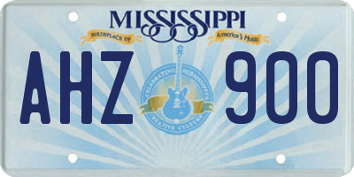 MS license plate AHZ900