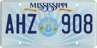 MS license plate AHZ908