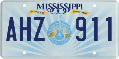 MS license plate AHZ911