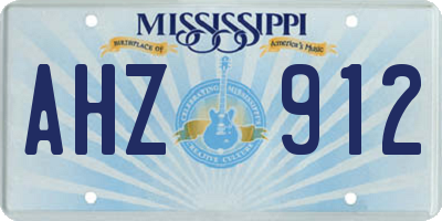 MS license plate AHZ912