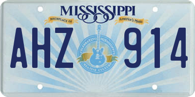 MS license plate AHZ914