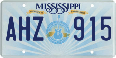 MS license plate AHZ915