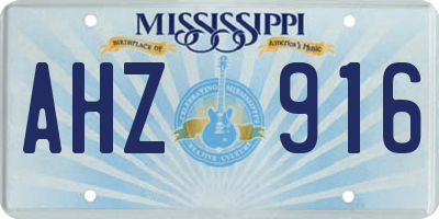 MS license plate AHZ916