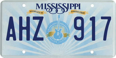 MS license plate AHZ917