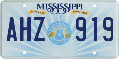 MS license plate AHZ919