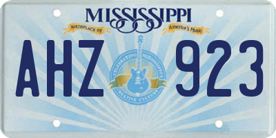 MS license plate AHZ923