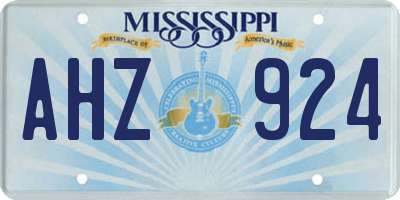 MS license plate AHZ924