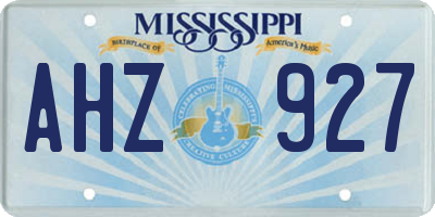 MS license plate AHZ927