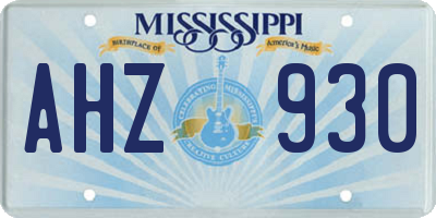 MS license plate AHZ930