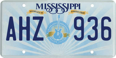 MS license plate AHZ936