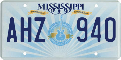 MS license plate AHZ940
