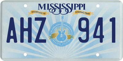 MS license plate AHZ941