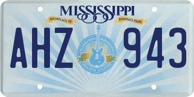 MS license plate AHZ943
